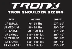 TronX Classic Senior Hockey Shoulder Pads -The Hockey Depot TRONSHOULDERSIZING 01 2f266e43 a874 49da 9c9e a20610f866a6